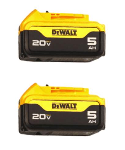 DEWALT 20V MAX 5.0Ah Lithium-Ion Battery Pack 2-Pack (DCB205-2) – Extended Runtime, Lightweight Design, LED Fuel Gauge