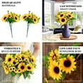 thumbnail image 4 of Efavormart Pack of 2 - 13" Artificial Sunflower Bouquet, Lifelike 26 Yellow Silk Flowers Head - Perfect as Wedding Bouquet, Home, Office, Wall, Shelf, Decoration, Party Supplies, Table Centerpieces, 4 of 10