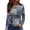 282#Light Blue, variant on Sweaters for Women Long Sleeve Tops Round Neck Loose Casual Blouses Cyan 3XL