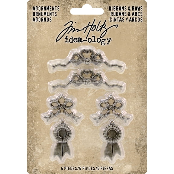 Idea-Ology Metal Adornments 6/Pkg-Ribbons & Bows