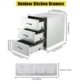 thumbnail image 2 of Acekid Outdoor Kitchen Drawers with Stainless Steel Handle & Venting Panel, Flush Mount Double BBQ Access Drawers, 2 of 8