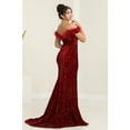 thumbnail image 6 of Royal Queen RQ7992 Juniors Womens Fitted Feather Sheath Formal Long Dress, 6 of 8