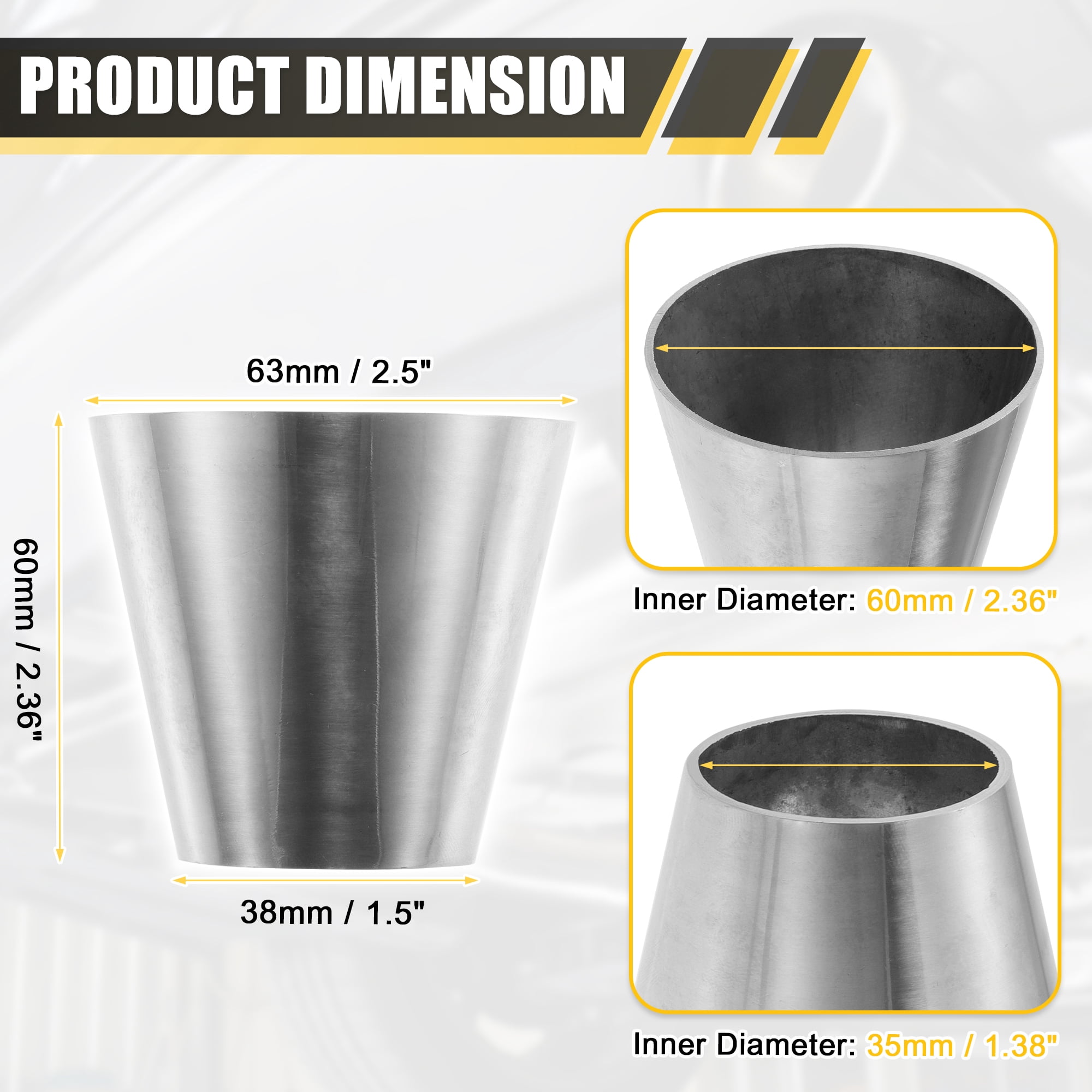 Unique Bargains Car Mandrel Exhaust Bend Elbow Pipe Concentric Reducer 1pcs 1.5"-2.5" OD
