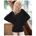 thumbnail image 3 of Pull-over à Manches Longues pour Femmes en Tricot Pull Bouffant Solide, 3 of 6