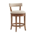 thumbnail image 3 of Hanover Swivel Counter Height Bar Stool - Weathered Brown and Beige - Set of 2, 3 of 10