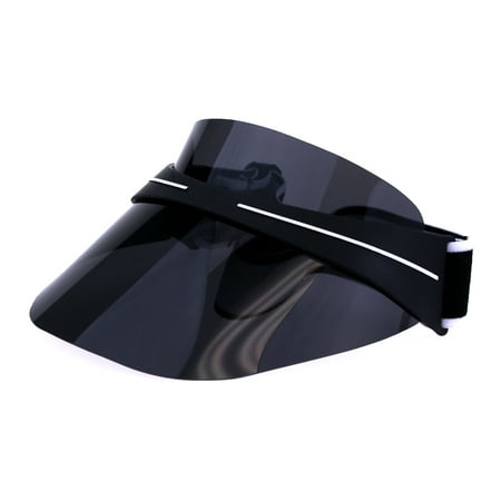 Headband Visor - Pop Color Shield Visor Head Band Style Sunglasses Hat Black