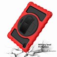 thumbnail image 3 of Dteck For Tab A7 10.4 Case 2020 T500 T505 Heavy Duty Rugged 3 Layer Full Body Shockproof Protective Covers with 360 Rotate Stand /Hand Strap/ Should Belt /Pencil Holder, Red+Black, 3 of 6