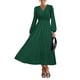 thumbnail image 1 of Vestido largo PRETTYGARDEN 2025 primavera manga larga con cuello en V para mujer, 1 of 8