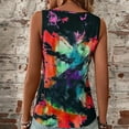 thumbnail image 3 of Birdeem Womens Printed and Painted V-Neck Open Sleeveless Floral Print Top, 3 of 8