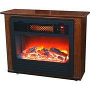Angle View: LifeSmart 1500-Watt Dark Oak Fireplace