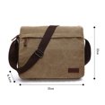 thumbnail image 2 of Men's canvas shoulder bag, men's bag, laptop bag for 14 inch laptop, shoulder bag/courier bag/messenger bag, khaki, 2 of 5