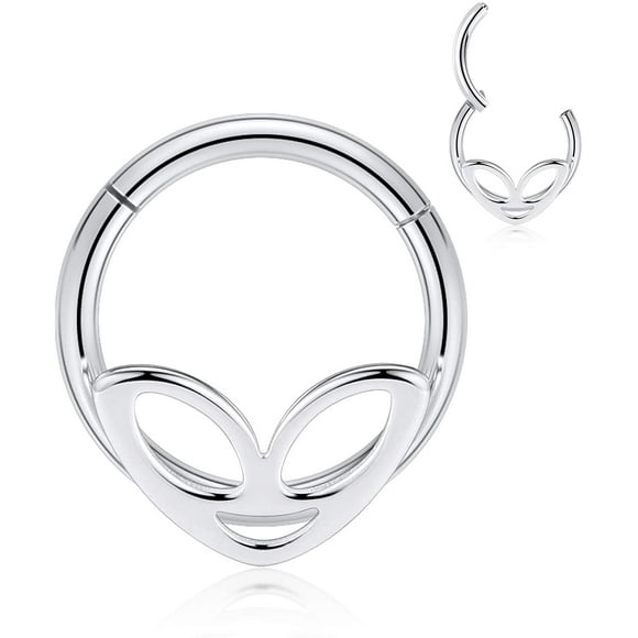 FFIY Septum Jewelry 16G Septum Ring Septum Piercing Unique Design Daith Piercing Jewelry 316L Surgical Steel Clicker HOPP Segment Hinged Nose Rings Hoop Cartlidge Helix Rook Earrings