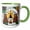 Green/White, variant on 3drose, Funny Cute Brown Bears Camping and Hiking Nature Cartoon, 15oz Two-tone Blue Mug