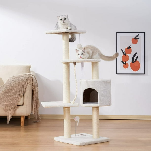 5 Layer Cat Trees with Sisal-Covered Scratching Posts, 44 Inch