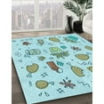 thumbnail image 3 of Ahgly Company Machine Washable Indoor Rectangle Transitional Cadet Blue Green Area Rugs, 5' x 8', 3 of 7