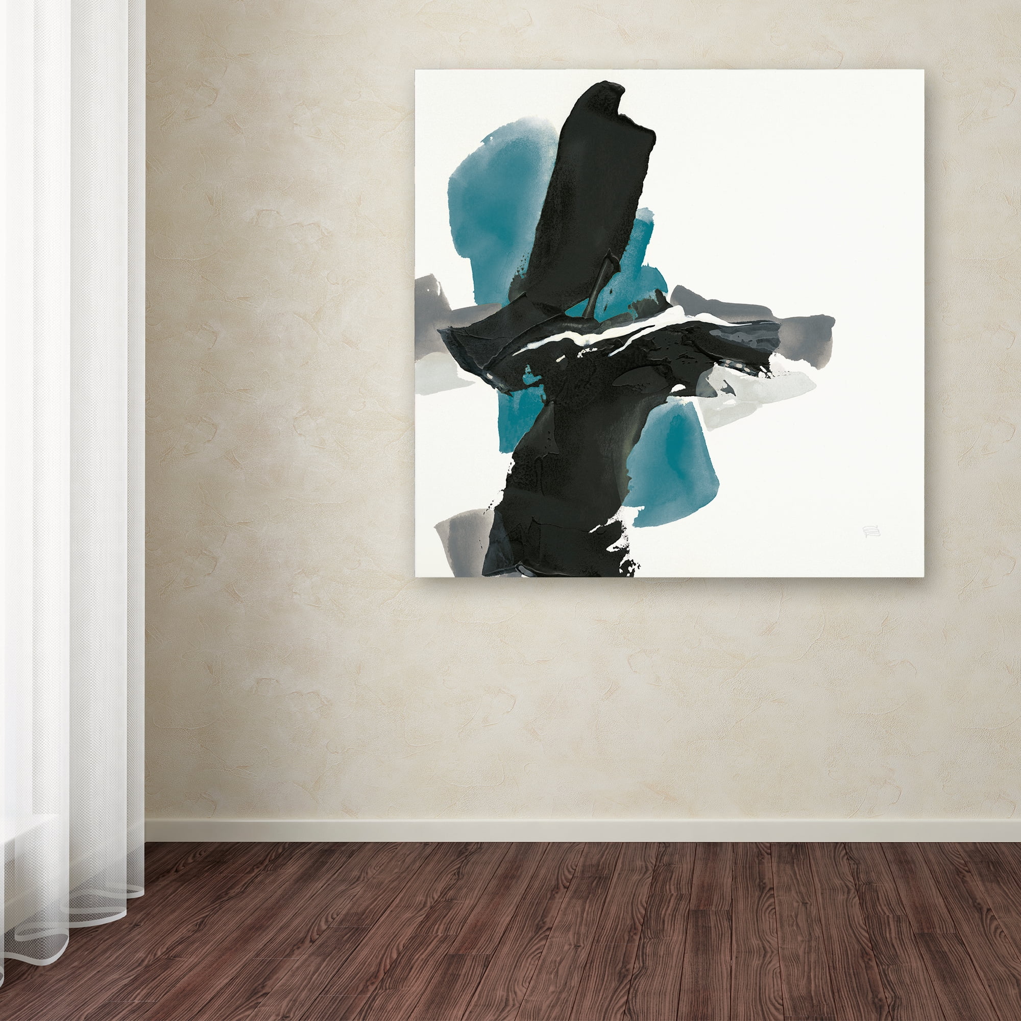 Trademark Fine Art 'Black and Teal IV' Canvas Art by Chris Paschke