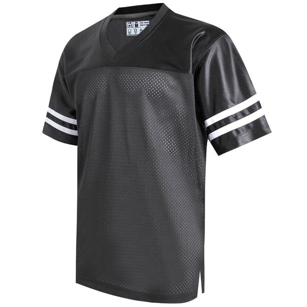Camiseta de fútbol Pullonsy con rayas blancas y negras, talla M