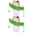 thumbnail image 2 of Transemion Wide Application Belly Dance Sequined Waist Versatile And Stylish Waist light green 2Set, 2 of 6
