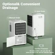 Waykar Commercial Dehumidifier 130 Pint, with Drain Hose for Crawl Spaces, Large Basements Whole house Moisture Remove, Compact, Portable, Auto Defrost, Memory Starting