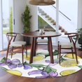 thumbnail image 4 of Summer Yellow Lemon Round Area&nbsp;Rug 8ft Plant Leaves Floral Watercolor Non-Slip&nbsp;Washable Circle Rugs Soft Felt Indoor Floor Mat for Bedroom Kitchen Living Room Bathroom, 4 of 9