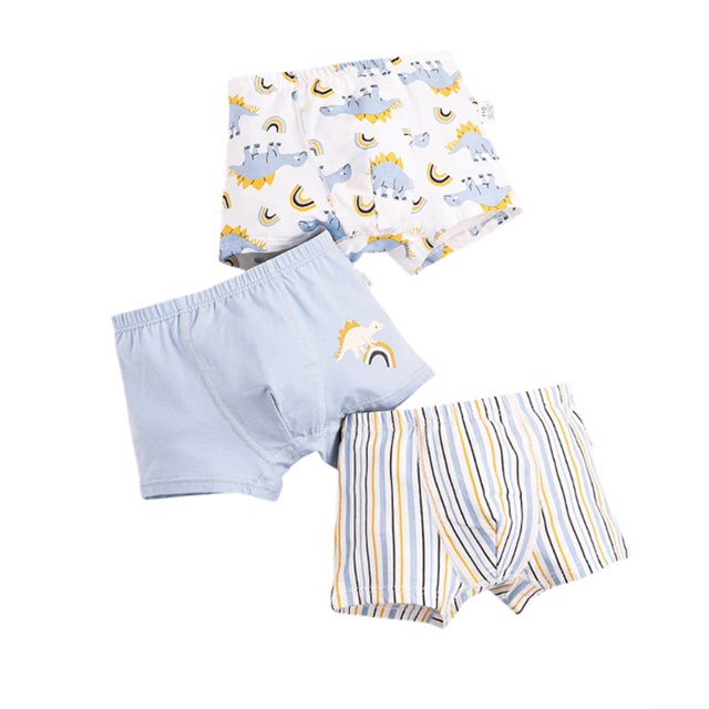Toddler Underwear Cute Printing Print Pants Briefs Trunks 3Pcs Multipack Toddler Shorts Light Blue