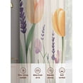 thumbnail image 6 of Spring Floral Sheer Curtains 84 Inch Length 2 Panels Set, Pink Yellow Tulip Botanical Summer Voile Window Treatment Rod Pocket Curtains Sheers Drapes for Bedroom/Living Room/Kitchen 52"x84"x2, 6 of 7