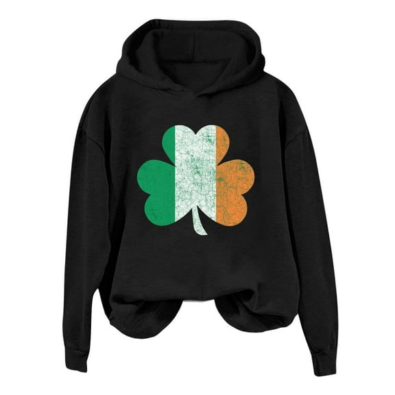 xixinqiwan Women Irish Shamrock Sweatshirt,Women's Long Sleeve Pullover St Patricks Day Sweatshirts Hoodies Festival Outfit