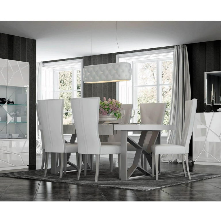 White high gloss lacquer dining table deals