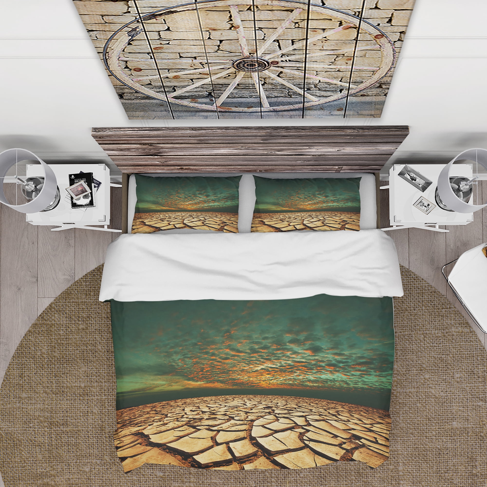 Designart 'Drought Land under Blue Sky' Landscape Duvet Cover Set