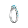 thumbnail image 3 of 14K White Gold 2.50 ctw Aquamarine Ring with Diamonds Vintage Micro Pave Halo, 3 of 7