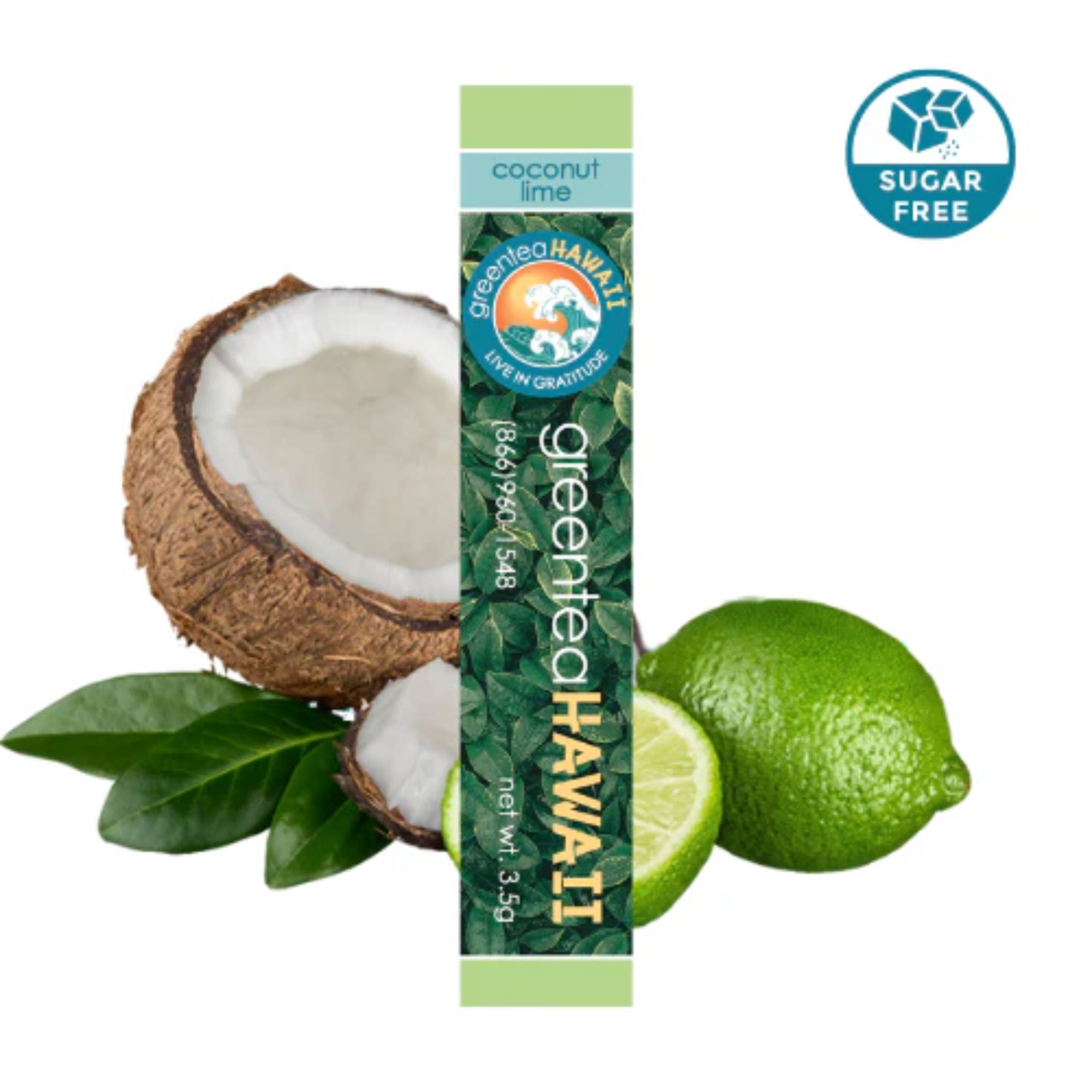 Green Tea Hawaii Coconut Lime Flavor Tea Powder Noni Juice for Weight Loss - 60 Packets
