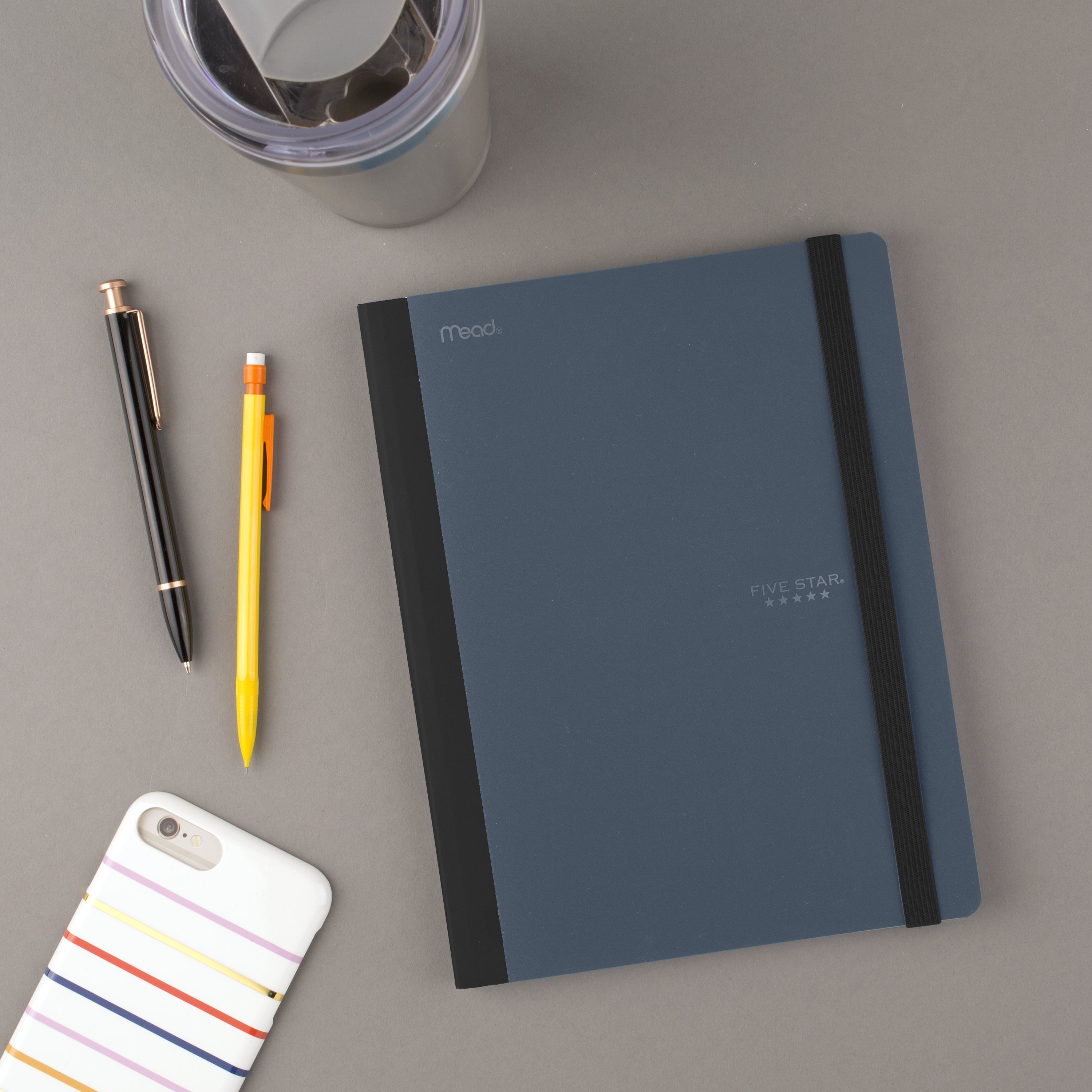 Five Star Premium Composition Book, College Ruled, 100 Pages, 9 3/4" x 7 1/2", Slate (610001TY0-WMT)