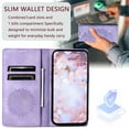 thumbnail image 5 of Decase for Samsung Galaxy A05S Wallet Phone Case with Credit Card Slot,Premium PU Leather Magnetic Flip Wallet Stand Emboss Flower Pattern Shockproof Anti-Fall Full Body Protection Cover,Purple, 5 of 6