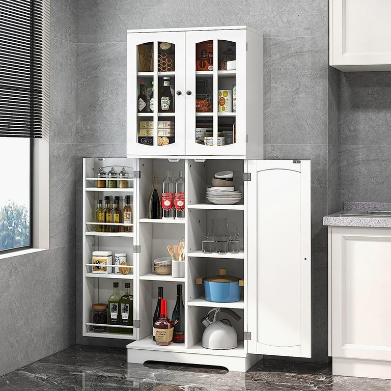  TOLEAD 67” Kitchen Pantry Cabinet, White Freestanding