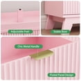 thumbnail image 5 of FANRAL 6 Drawers Dresser Fluted Dresser for Bedroom,Wooden Chest of Drawers Modern Dresser for Closet,Pink Dresser, 5 of 8