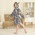 thumbnail image 2 of FORMRS Niños Bathrobe Unisex Hooded Robe Soft Plush Pajamas Sleepwear, Size 7-9T, Neon Llamas Pattern, 2 of 7