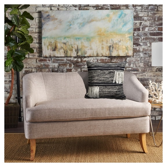 Laddha Home Designs Handwoven Over Tufted Striped Cotton Throw Pillow Cover - 18" - Black and White