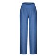 thumbnail image 4 of BangWanChi Womens Jeans Low Rise Women's Fashion Casual Full-Length Loose Pants Solid High Waist Trousers Long Straight Wide Leg Pants, 4 of 5