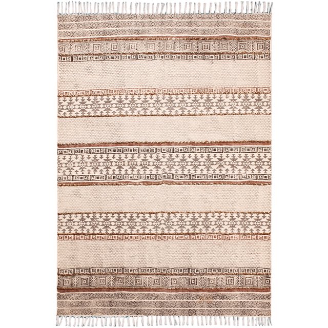 Casavani Hand Made Durrie Home Dcor Area Rug, Black 2x3 feet