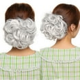 thumbnail image 4 of SEGO Clip in Messy Bun Hair Piece Wavy Scrunchie Hair Extension Fake Hair Donut Ponytail Comb Stretch Hair Extension for Women Clearance, 4 of 10