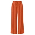 thumbnail image 7 of hoksml Women's Wide Leg Striped Pants Drawstring Elastic Waist Loose Lounge Trousers with Pockets for Vacation and Daily Casual, 7 of 7
