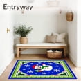 thumbnail image 3 of ODIKA 3'x5' Machine Washable Non-Slip Area Rug, Enchanted Frosty Celebration Welcome High Traffic Rug with Pad, Blue, 638277, 3 of 8