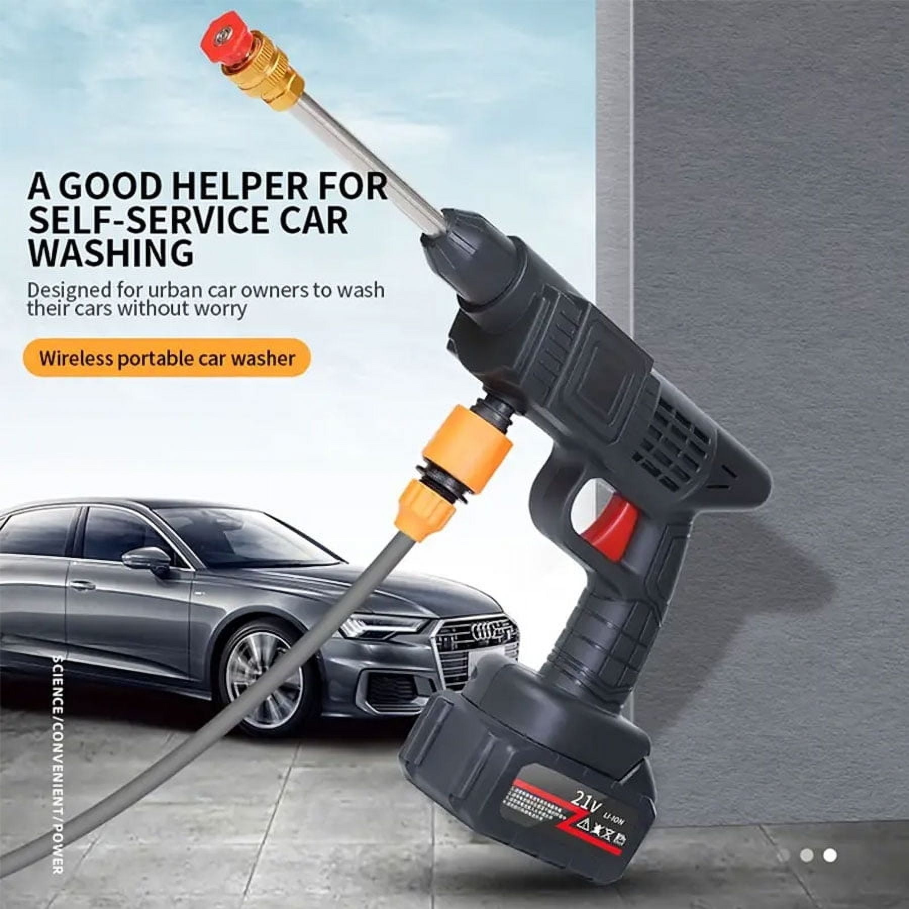 Cordless Pressure Washer Battery Powered Handheld Pressure Washer with Hose & Nozzle High Pressure Water Gun for Car, Home Cleaning & Garden Watering