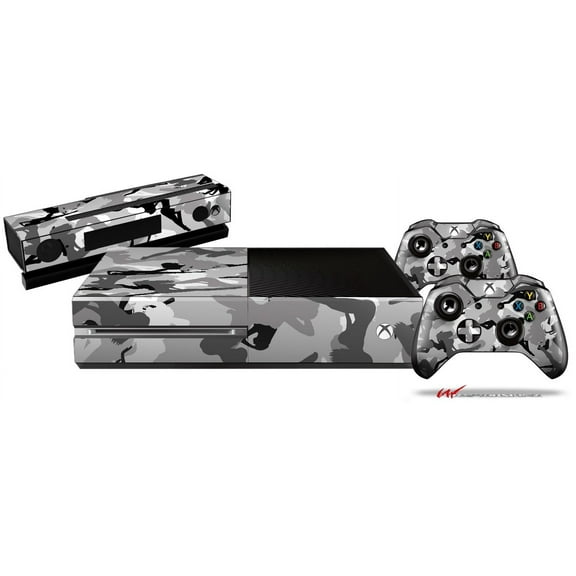Sexy Girl Silhouette Camo Gray - Skin Bundle Decal Style Skin fits XBOX One Console Original, Kinect and 2 Controllers (XBOX SYSTEM NOT INCLUDED)