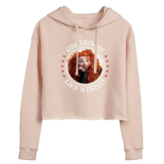 Disney Brave - Merida Greatness Lies Within - Juniors Cropped Pullover Hoodie