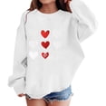 thumbnail image 7 of Mercatoo Girls Valentines Day Pullover Sweatshirt Heart Graphic Print Prepp1 Long Sleeve Crewneck Tops Youth Cute Soft Tees, 7 of 7