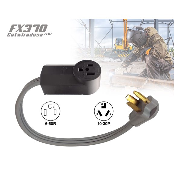 NEMA 10-30P to 6-50R Adapter for Welder or EV FX370