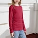 thumbnail image 5 of Camisas lisas de manga larga para niñas, lindas blusas casuales elegantes con cuello redondo, ropa, camisas de cuello redondo, top de poliéster para niñas, 5 of 8