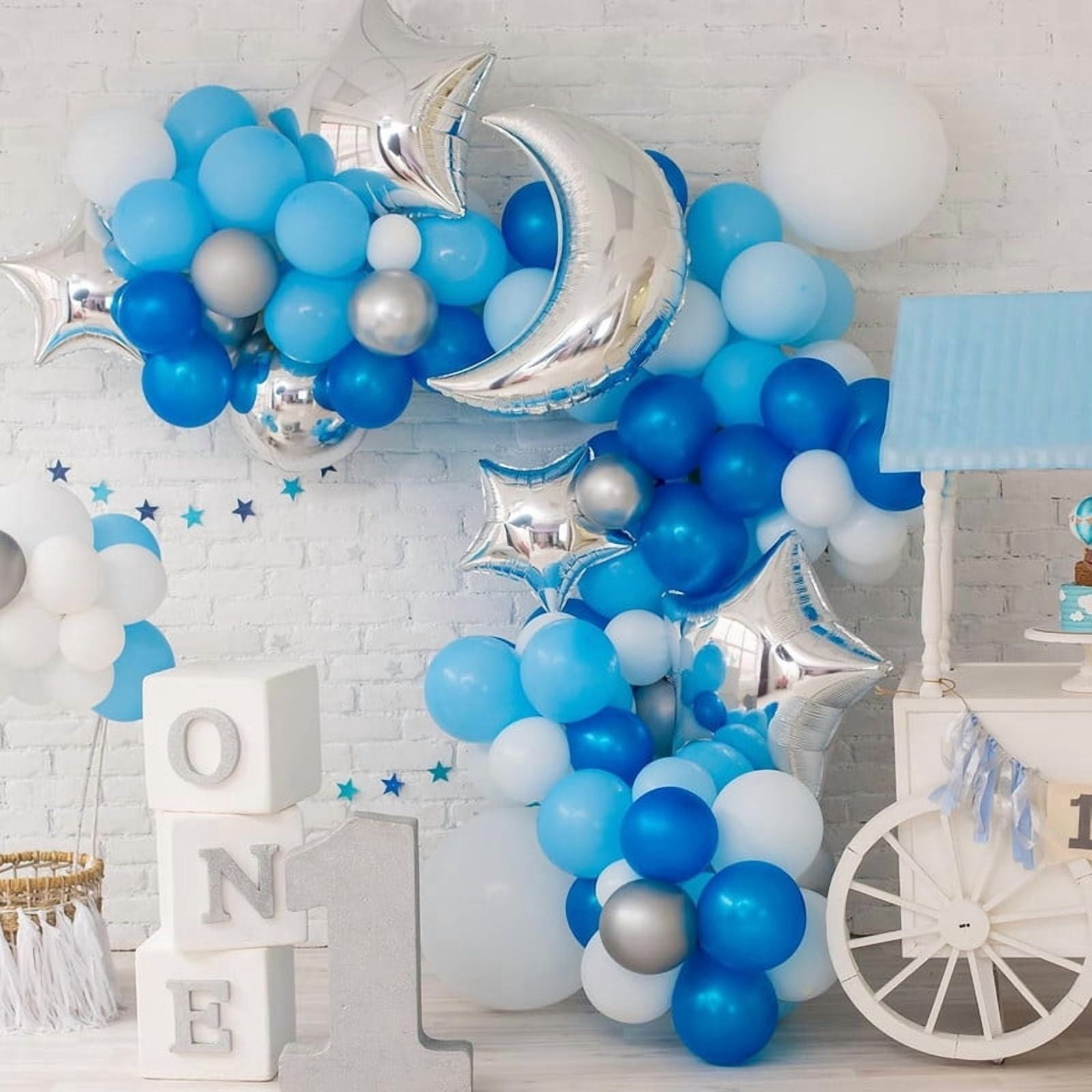 Blue Balloons 100 pcs Light Blue Balloons Sizes 12 Inch for Garland Arch, Sky Blue Balloons for Birthday Gender Reveal Baby Shower Party Decoration