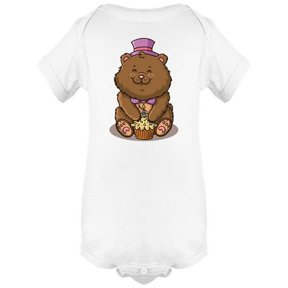 Happy Bear With Cupcake Bodysuit Infant -Image by Shutterstock, 6 Months